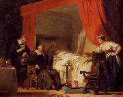 Alexandre-Evariste Fragonard Cardinal Mazarin at the Deathbed of Eustache Le Sueur oil painting